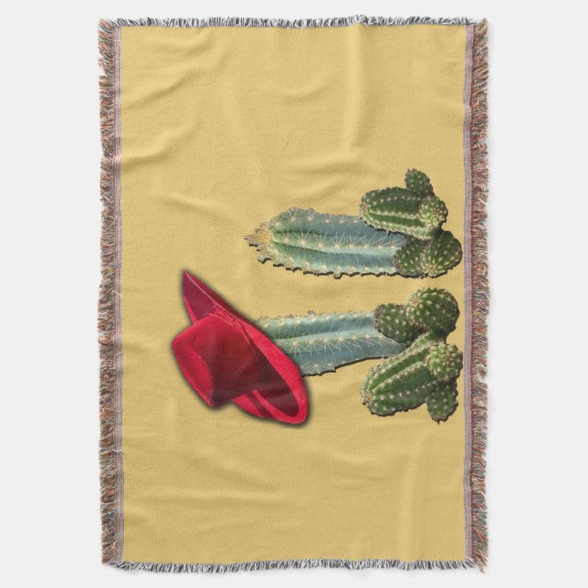 Cowboy Hat und Cactus Decke (Vorderseite Vertikal)