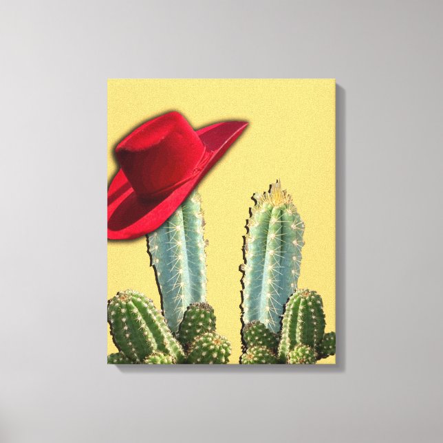 Cowboy Hat und Cactus Leinwanddruck (Vorderseite)