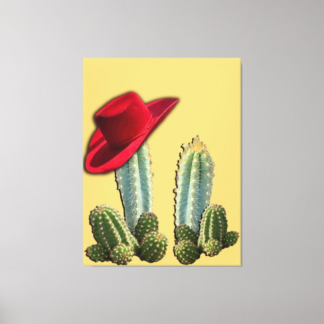 Cowboy Hat und Cactus Leinwanddruck (Vorderseite)