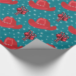 Cowboy Hat und Candy Canes Weihnachtswrap Geschenkpapier