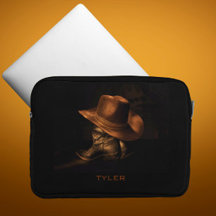 Cowboy Hat und Lederstiefel Maskuline personalisie Laptopschutzhülle