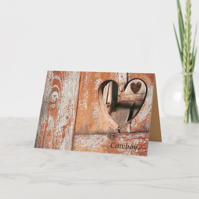 Cowboy Heart Feiertagskarte (Vorderseite)