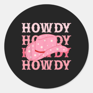 Cowboy Heart Western Howdy Valentine Runder Aufkleber