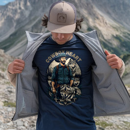 Cowboy Heart & Wolf Soul - Wilder Geist T-Shirt