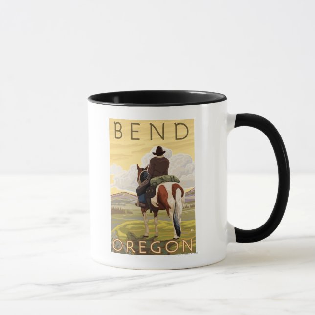 Cowboy & Horse - Bend, Oregon Tasse (Rechts)