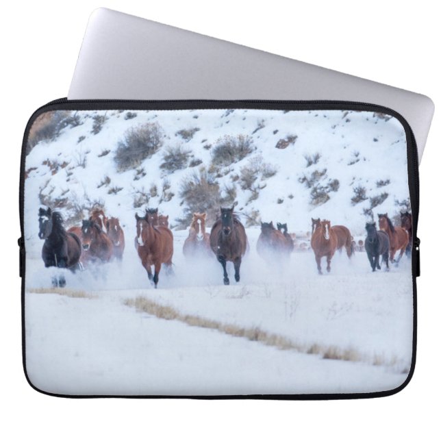Cowboy Horse Drive | Hideout Ranch Muschel, Wyomin Laptopschutzhülle (Vorderseite)