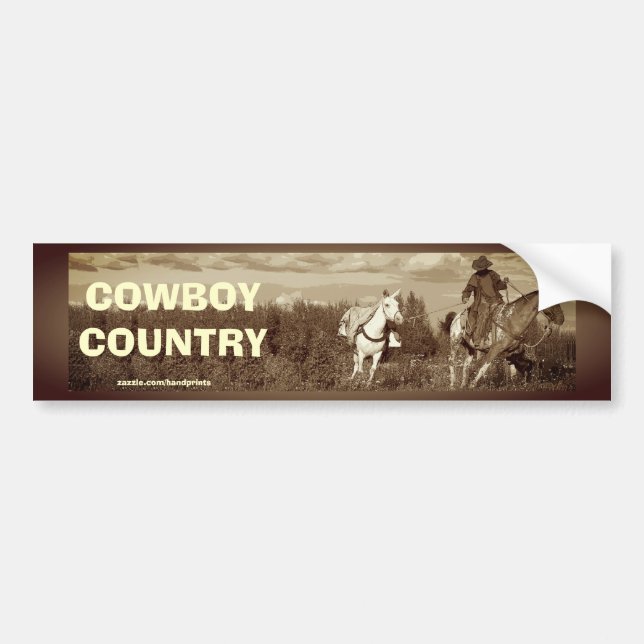 Cowboy Horse & Mule Autoaufkleber (Vorne)
