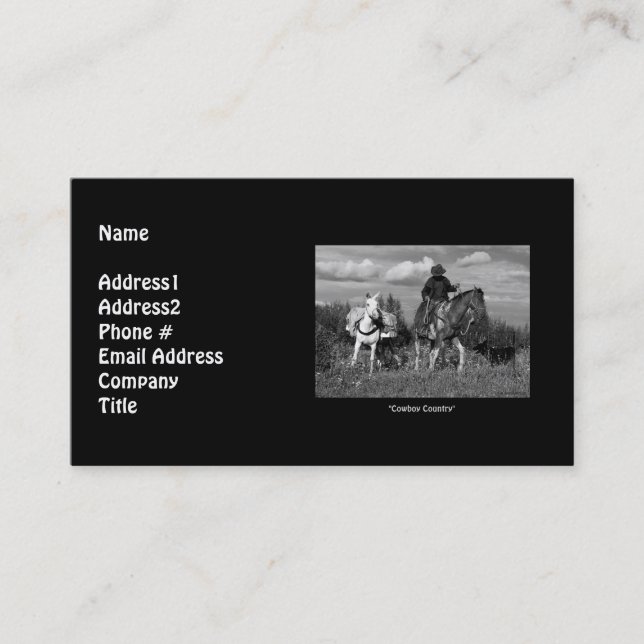 Cowboy Horse & Mule Business Card Visitenkarte (Vorderseite)