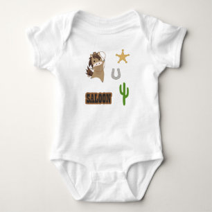 Cowboy Horse Pony Saloon Wester Sticker Set Baby Strampler