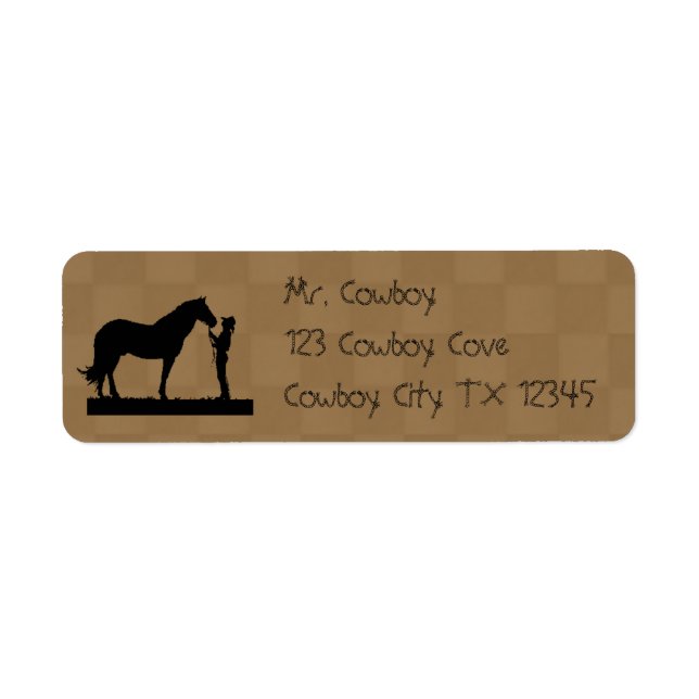 Cowboy Horse Rücksendeadressen-Aufkleber (Vorne)