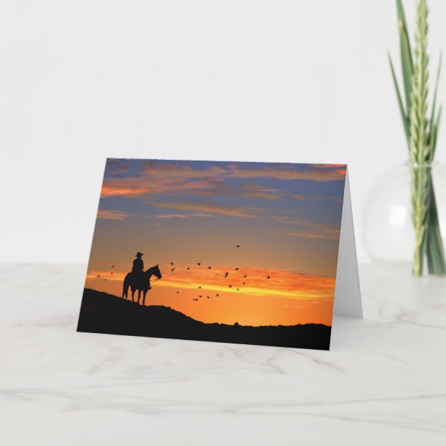 Cowboy Horse Sympathy Card Karte (Vorderseite)
