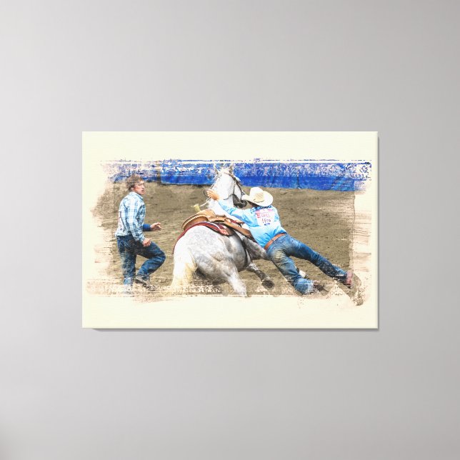 *~* Cowboy Horse Western AR22 Rodeo Vintag Leinwanddruck (Vorderseite)