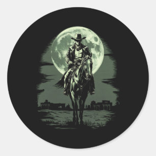 Cowboy Horseck Riding Saloon Gunfight Sheriff Runder Aufkleber