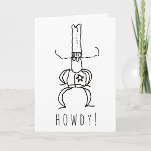 Cowboy Howdy Cartoon Gratulation Euch Allen Karte