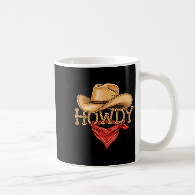 Cowboy Howdy Rope Hat Bandana Western Rodeo Design Kaffeetasse (Rechts)