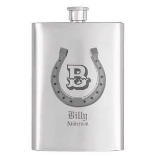 Cowboy Hufeisen Personalisiertes Monogramm Flachmann