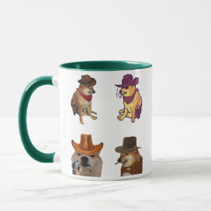 Cowboy-Hund-Meme-Set Lustiger Doge mit Pistole Tas Tasse