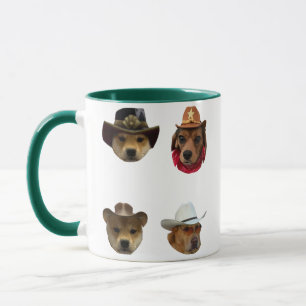 Cowboy-Hunde Lustiges Meme-Set für Hunde- und Meme Tasse