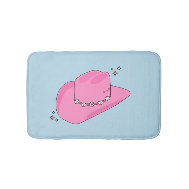 Cowboy Hut, pink und blau Badematte (Vorderseite)