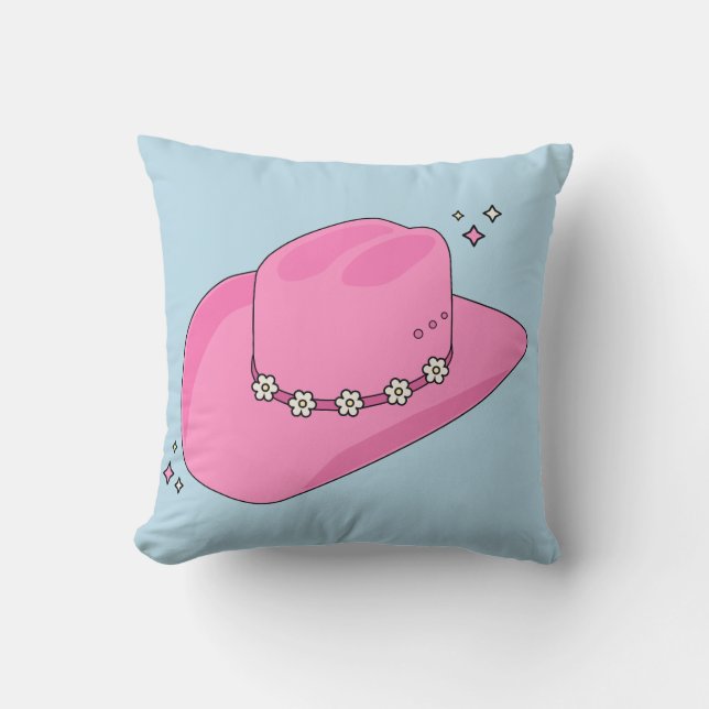 Cowboy Hut, pink und blau Kissen (Vorderseite)
