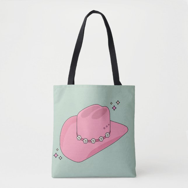 Cowboy Hut, pink und grün Tasche (Vorderseite)