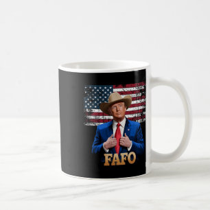 Cowboy Hut -trump Fafo F Herum Find Out Us Flagge Kaffeetasse