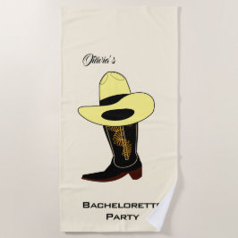 Cowboy-Hut und Boot-Junggeselinnen-Abschied Strandtuch