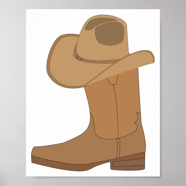 Cowboy-Hut und Boot Poster (Vorne)