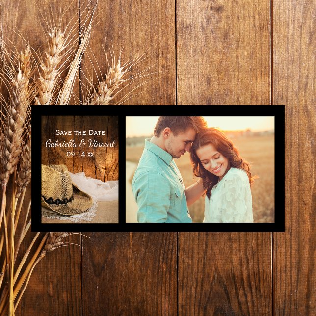 Cowboy-Hut und Holzhacken-Hochzeit retten das Datu Save The Date (Von Creator hochgeladen)