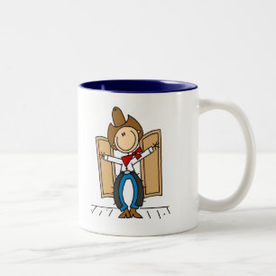 Cowboy im Saloon T-Shirts und Geschenke Zweifarbige Tasse