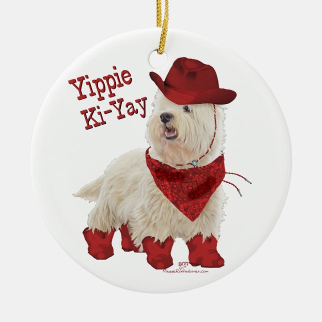 Cowboy in Boots Keramikornament (Vorne)