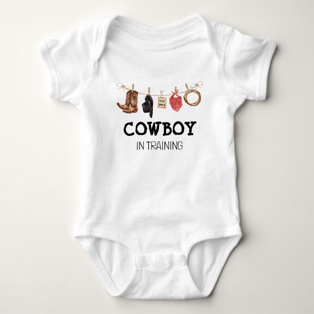 Cowboy in der Ausbildung Western Land Baby Strampler (Vorderseite)