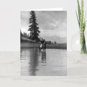 Cowboy in einem Teich Karte