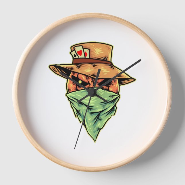 Cowboy in halloween uhr (Vorderseite)