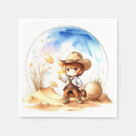 Cowboy-Inspiriert Theme Baby Boy Shower Serviette