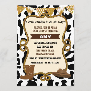 Cowboy Invitation Baby Boy Dusche Alter Western Einladung