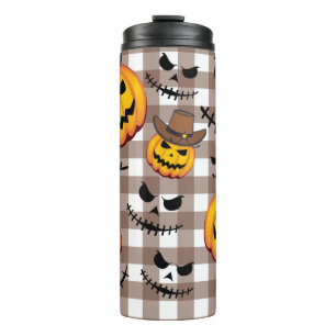 Cowboy Jack O' Lantern Halloween Pumpkin Thermosbecher