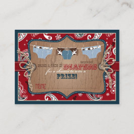 Cowboy Jeans and Chaps Diaper Raffle Ticket Begleitkarte