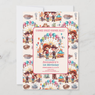 Cowboy-Karneval-Rundschau Geburtstag Einladung