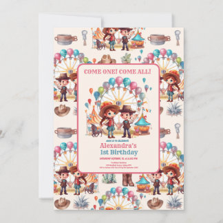 Cowboy-Karneval-Rundschau Geburtstag Einladung