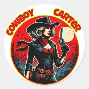 Cowboy-Karre Runder Aufkleber