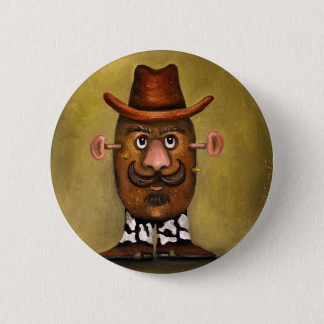 Cowboy-Kartoffel Button (Vorderseite)