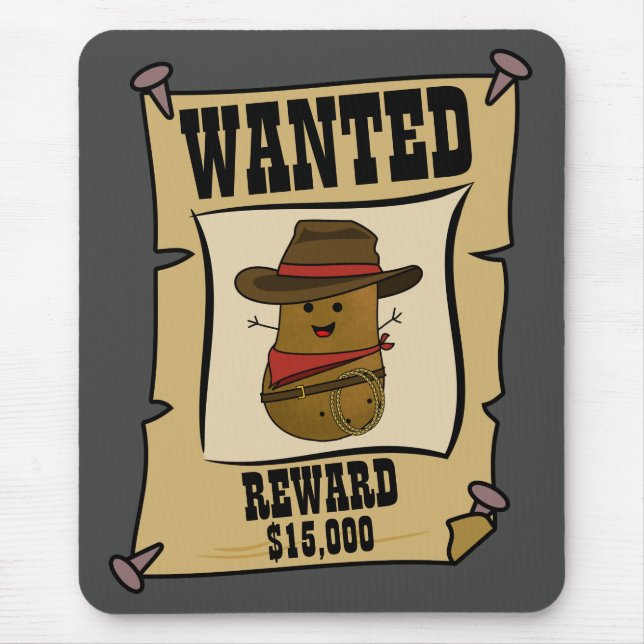 Cowboy-Kartoffel-Gesuchtes-Plakat Mousepad (Vorne)