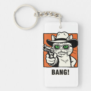 Cowboy-Katz-Anhänger  Schlüsselanhänger