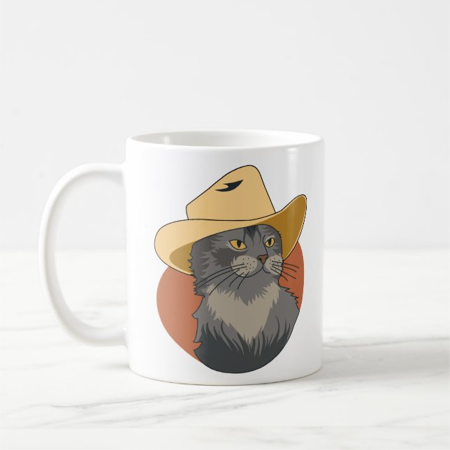 Cowboy Katze Kaffeetasse (Links)