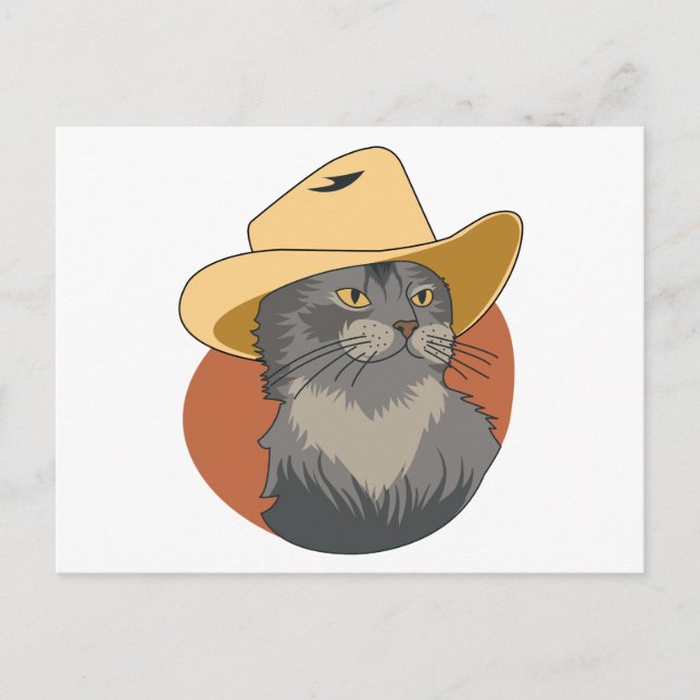 Cowboy Katze Postkarte (Vorderseite)