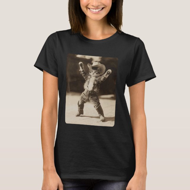 Cowboy-Katze T-Shirt (Vorderseite)