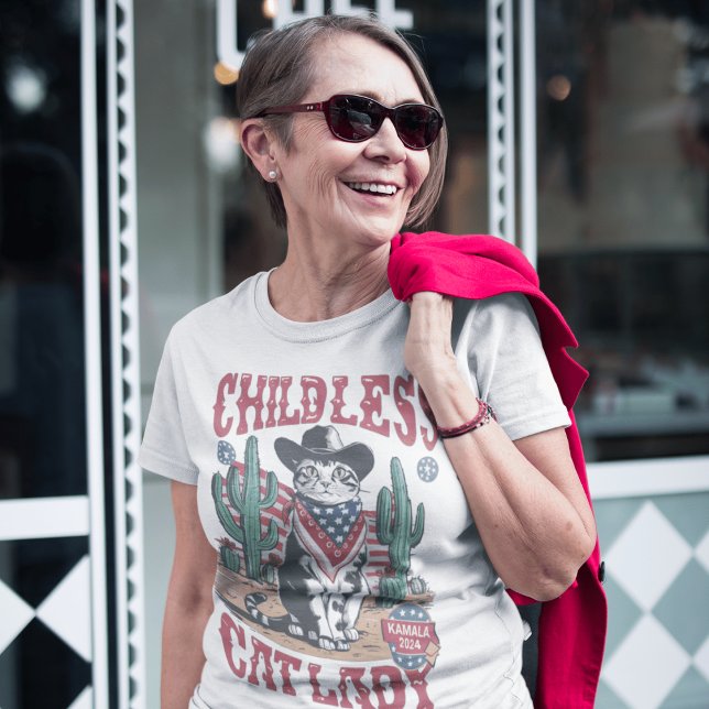 Cowboy Katzenfrau für Kamala Harris 2024 T-Shirt (Von Creator hochgeladen)