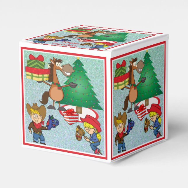 Cowboy Kinder und Cartoon Urlaub Geschenkboxen Geschenkschachtel (Vorderseite)