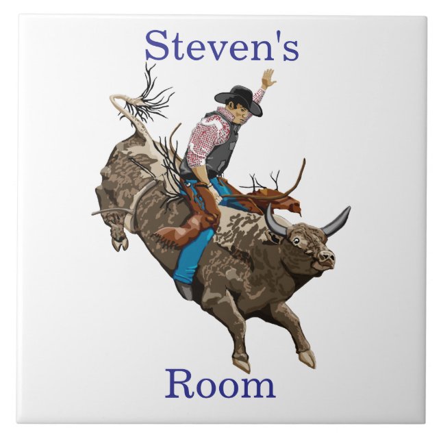 Cowboy-Kinderzimmer  Fliese (Vorderseite)